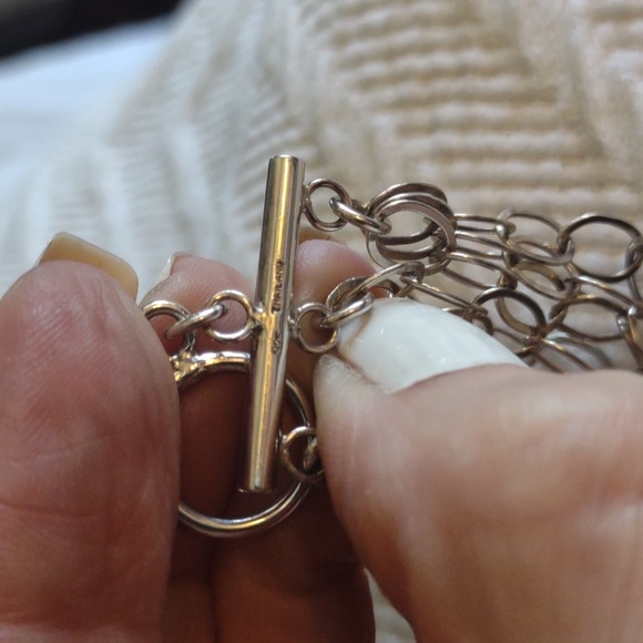 Sterling Silver 8 Row Multi Strand Oval Links Bracelet. 7 inches in length. EC. - Picture 6 of 6